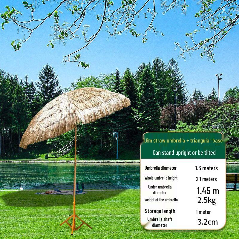Imitation Thatch Outdoor Sunshade Umbrella - Garden, Courtyard, and Photography Decor Prop