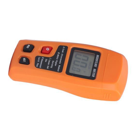 Wood Moisture Meter High Accuracy 4 Modes Orange Moisture Detector for Medicinal Building Materials Paper Cartons