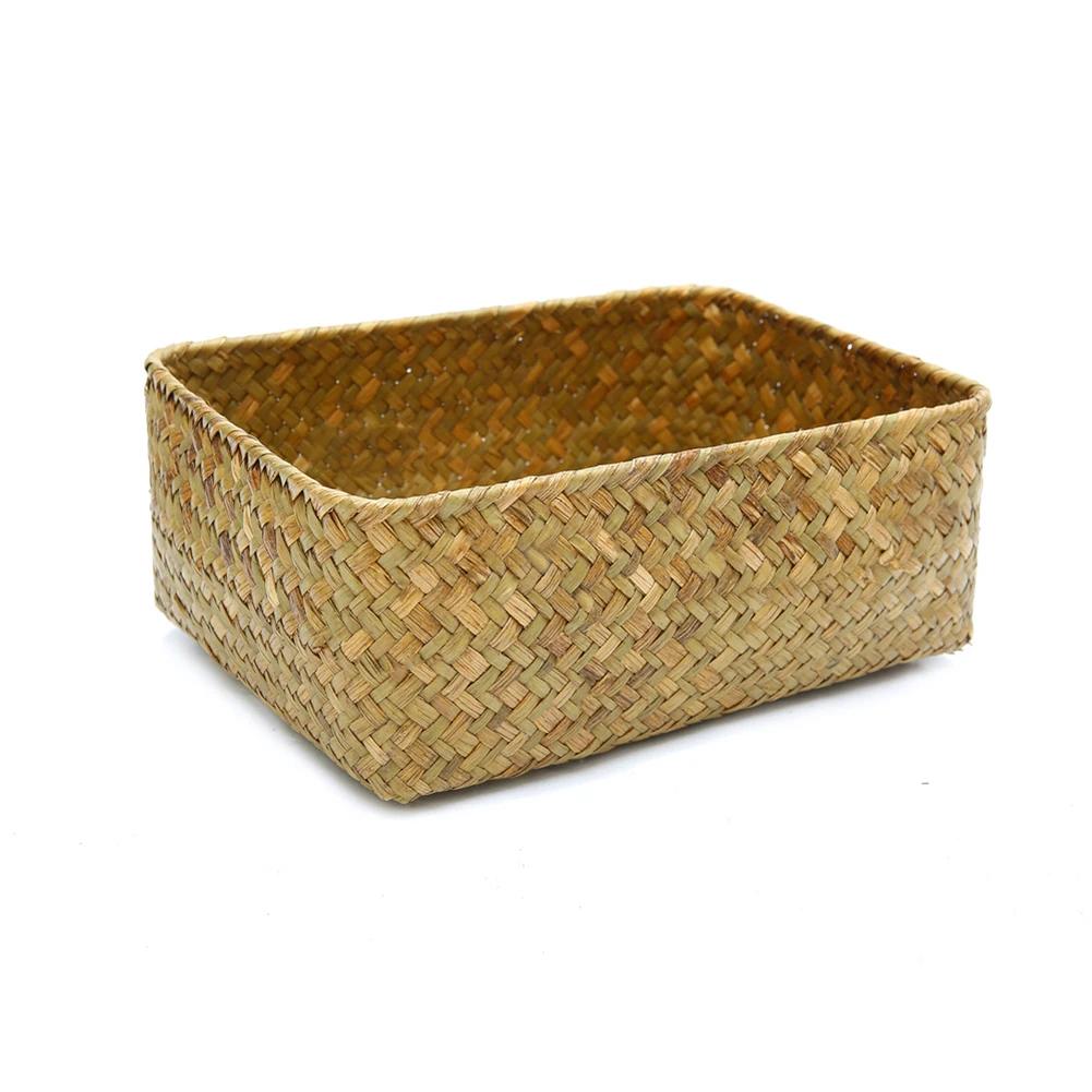 Handgemacht Stroh Trockenblume Frucht Topf Korb Rattan Box Süßigkeiten Kopfhörer Organizer Nützlicher Aufbewahrungskorb Cesto Panier De Rangement