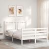 VidaXL Bed Frames with Headboard White Small Double Solid Wood 3194022
