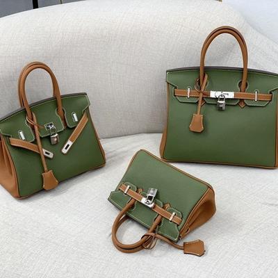 Nová zlatá spona Strieborná spona vrstva hovädzia koža Togo platinová taška Dámska taška z pravej kože Taška do ruky