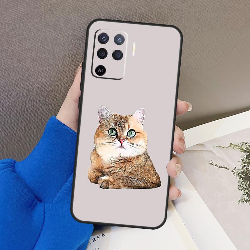 British Shorthair Cat Case For Oppo A78 A38 A18 A98 A58 A60 A80 A40 A96 A76 A16 A94 A74 A54 A15 A17 A57 A77 A5 Pro