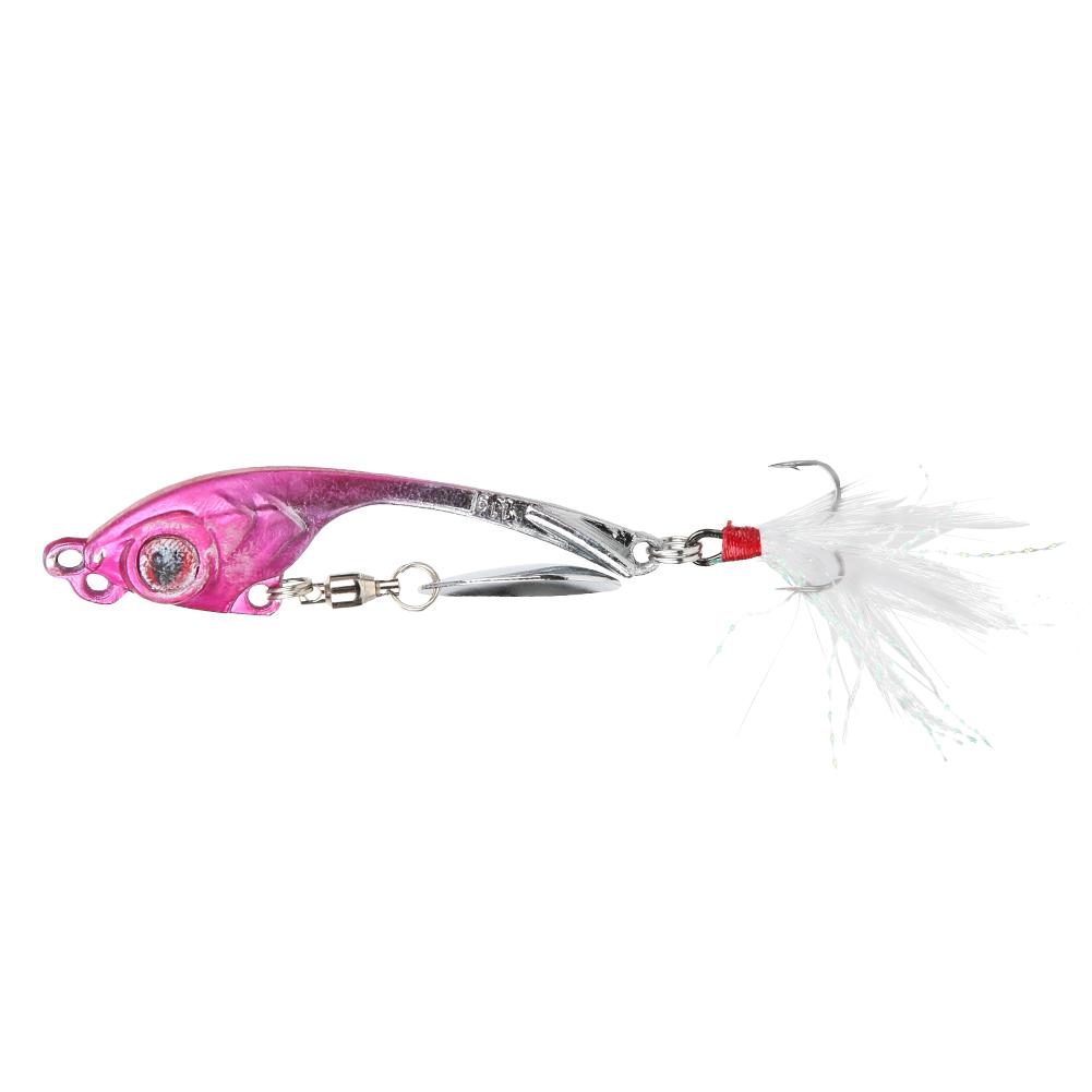 Zinc Alloy Rotating Feather Hook Sequin Lifelike Artificial Bait Fishing Lure Swimbait Accessory