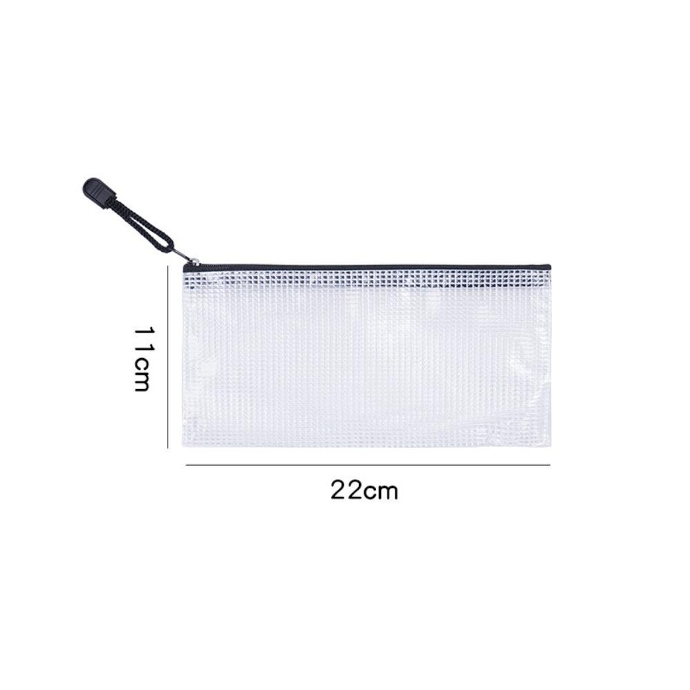 Thick Mesh Zipper Pouch Waterproof Bill Storage Bag Multipurpose Stationery Organizer  Students