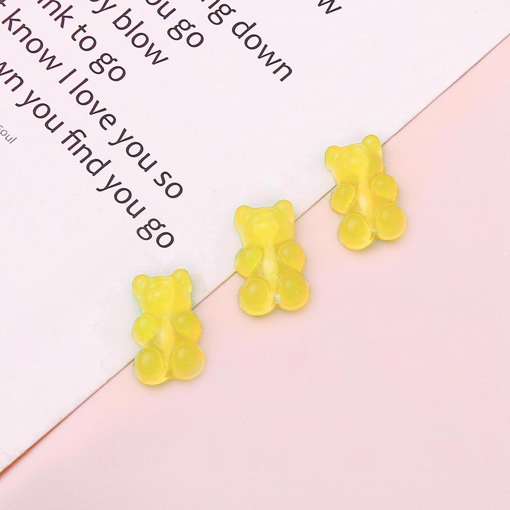 Candy Color Resin Bear DIY Jewelry Accessories: Bracelet, Earring, Keychain Pendants