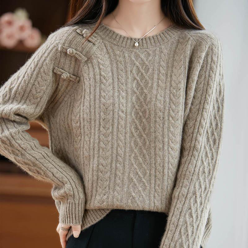 Women Sweater 100% Wool MODERN NEW SAGA O-neck Knit Pullover Thick Winter Jumpers Female Knit Tops