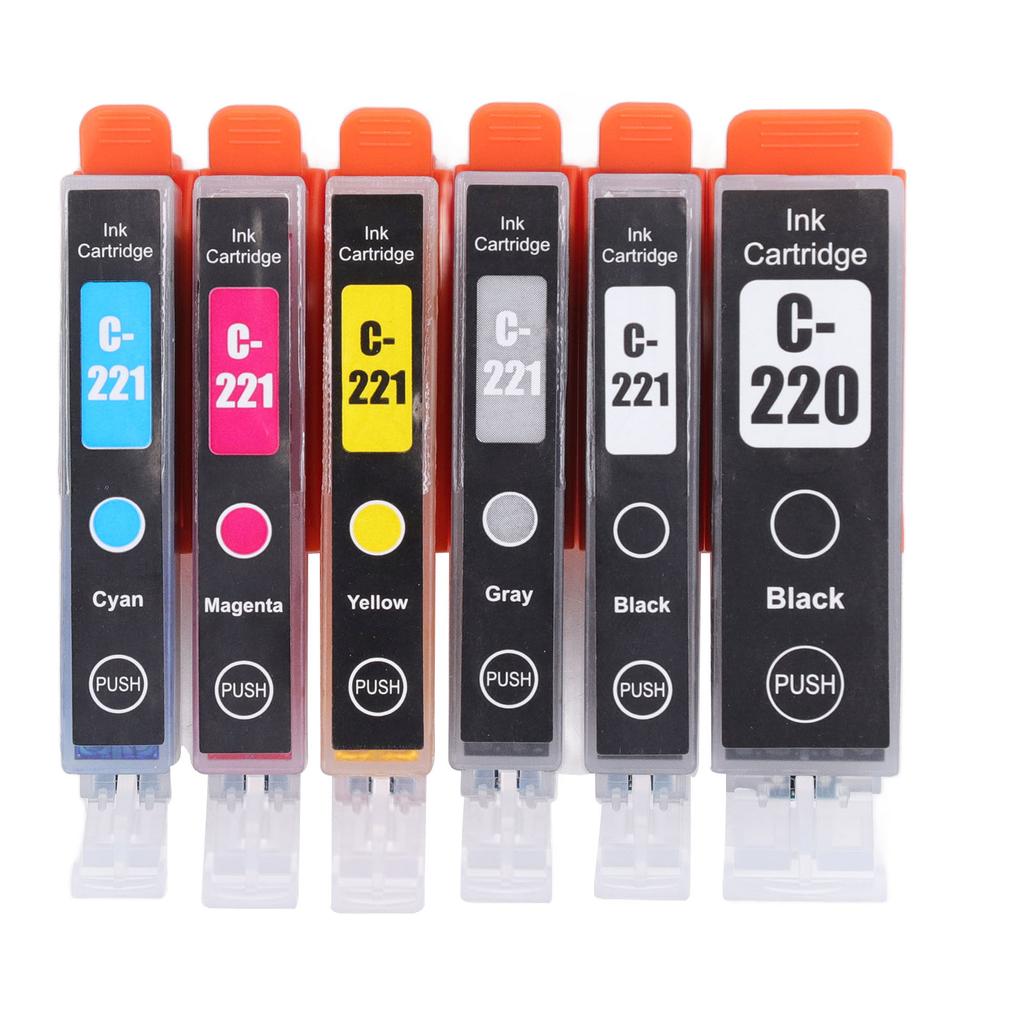 Printer Ink Cartridge Fluent Printing Practical Ink Cartridge Replacement for PIXMA IP3600 BK BK C M Y GY 6 Colors