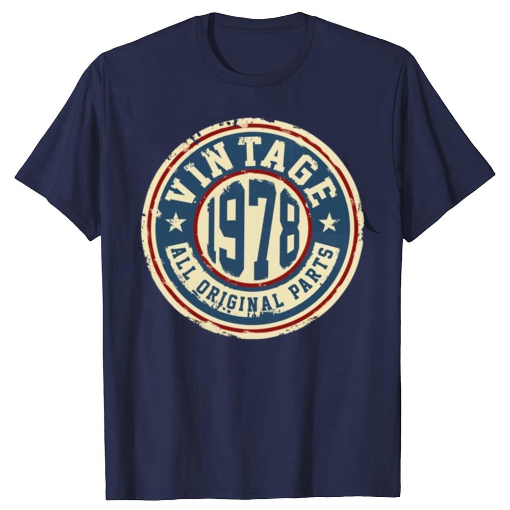 Vintage 1978 All Original Parts 100 Cotton Tshirts Men Fashion Print Tshirt Loose Oversized Streetwear Hip Hop Unisex T Shirt
