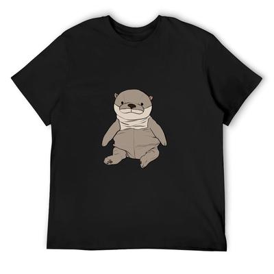 Gray Shinada Global Otter T-Shirt Custom Shirt Cotton Graphic Tees New Edition Shirts Graphic Tee Plain T Shirts Men