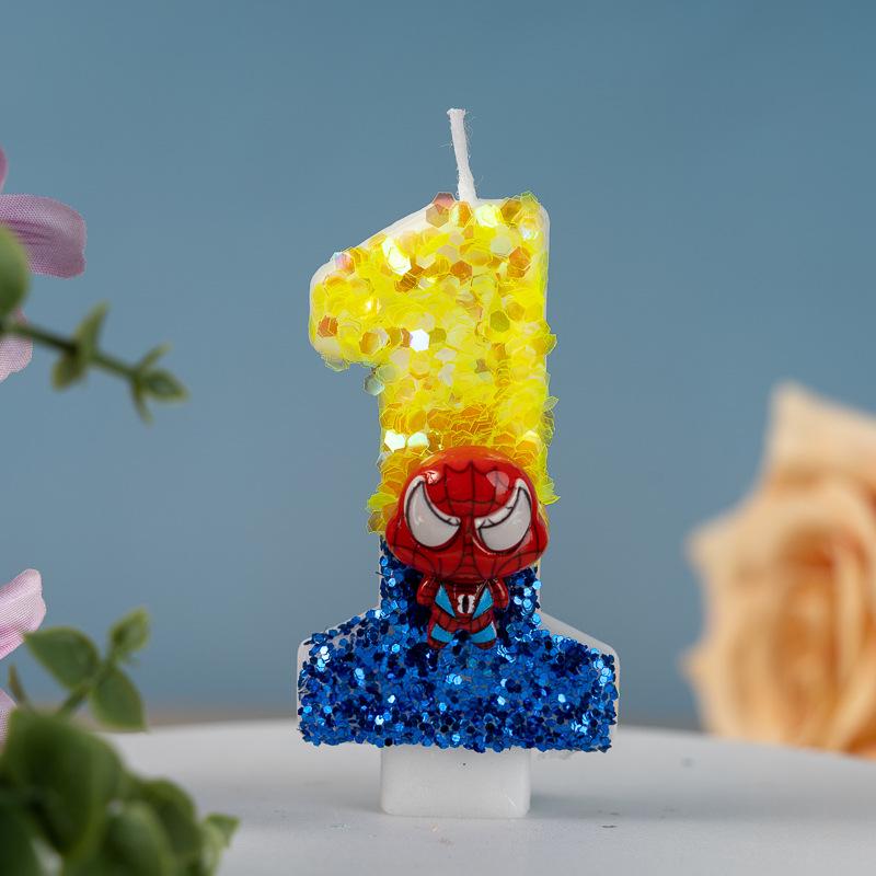 Anime Digital Number Birthday Cake Candles Party Decorations