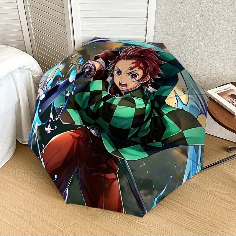 

1pc Demon Slayer, Tanjiro Automatic Folding Umbrella, 8-Rib Durable Frame, Durable Foldable Design - Elegant Gift for Commute yy251210002