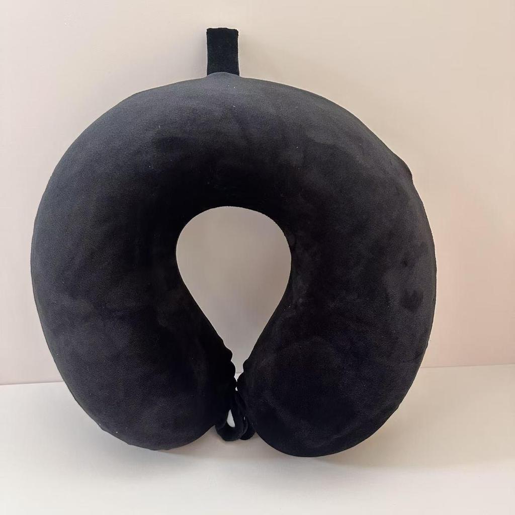 Portable Memory Foam U-shaped Travel Neck Pillow - Crystal Velvet Office & Airplane Nap Support