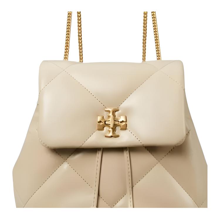 Tory Burch Kira Classic Diamond Pattern Leather Mini Backpack Women Backpacks Beige 170485-250