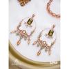 Earrings for Women | Statement Golden & Green Dangler Earrings with Pearl & Bead Accents | Ethnic Jewelry for Weddings, Festivals & Special Occasions