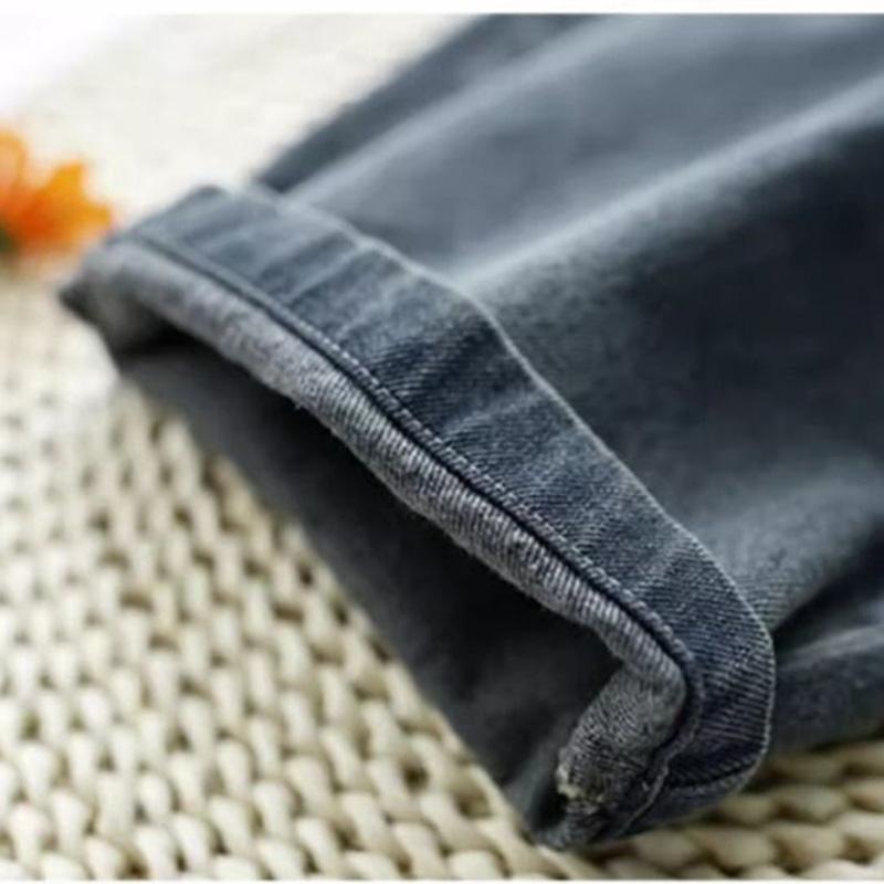 Jeans for Women Slimming Elastic Waistband Elastic High Waist Long Trousers Casual Wide Leg Pants