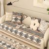 Retro Cotton and Linen Sofa Cushion Bohemian Sofas Cover Backrest Towel Geometric Pattern Anti Slip Wear-resistant Sofa Towel