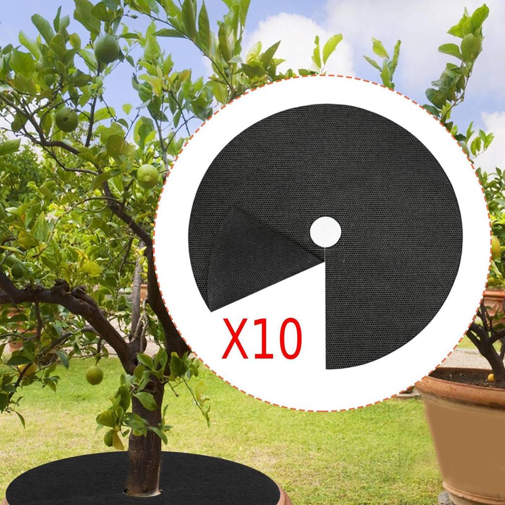 10 Pieces Mats Landscape Cloth Portable Protection Mulch Plant Covers for Garden Indoor Outdoor