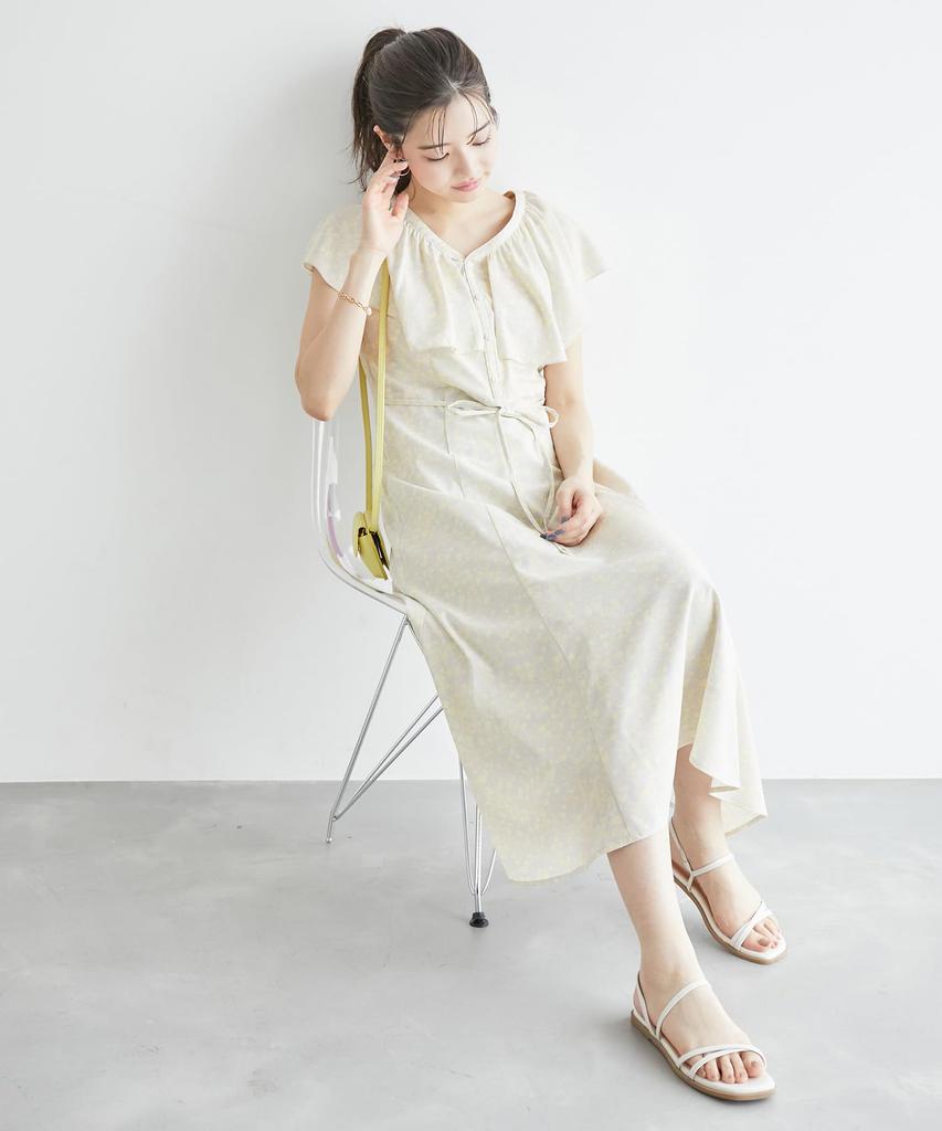 ROPE PICNIC Flower Print Ruffle Coordinate GDE14120 Cream Sub Women's Dress/Link (84)