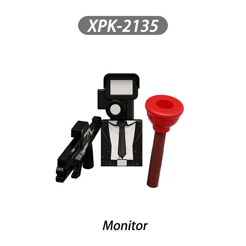 MOC Skibidi Toilet Man Vs Monitor Building Blocks The Audio and Camera Man Toys For Children Christmas Birthday Gift