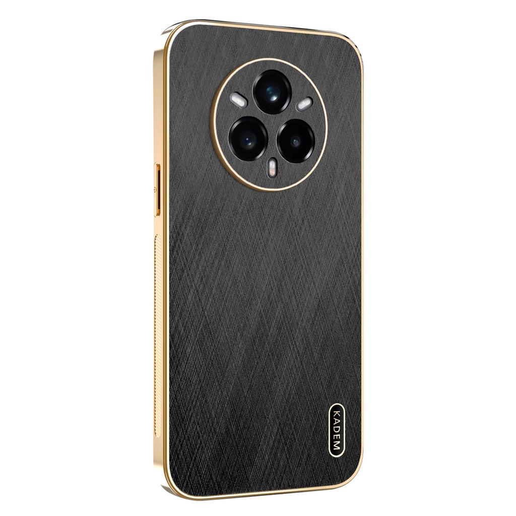 KADEM For Realme 14 Pro 5G Case Electroplating Silk Texture PU+TPU Phone Back Cover