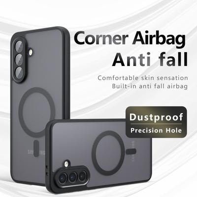 Voor Samsung Galaxy A56 A55 A36 A35 A34 A25 5G Hoes Magsafe Valbestendig Ingebouwde Airbag Hoek Niet-vergelend Materiaal Zachte Cover