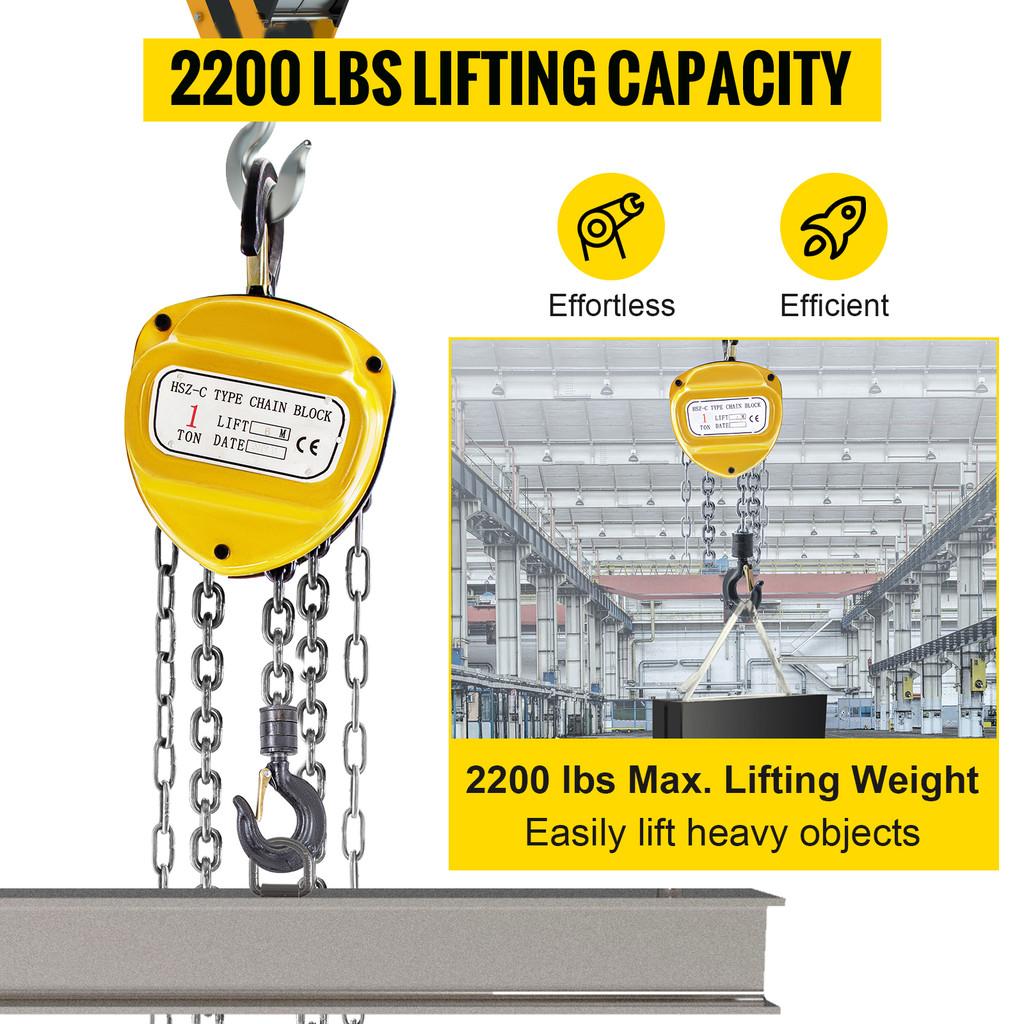 1/2T 10/20FT Anti-Rust Manual Chain Block Chain Hoist 3m/6m with Two Hooks for Lifting Pulling Dragging Construction