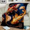 Naturalize Koi Carp Yin Yang Fish Blanket,Soft Throw Blanket for Home Bedroom Bed Sofa Picnic Travel Office Cover Blanket Kids
