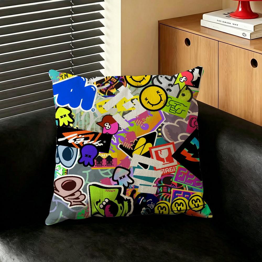 Game SSplatoon Cushion Cover Creative  Pillowcases for Interior Decoration Office Living Room Home Car Hot