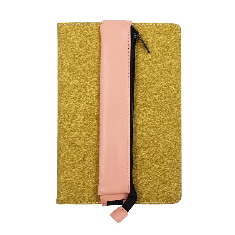 1Pc PU Leather Pencil Bag Notebook Elastic Rubber Band Buckle Pen Clip Portable Lightweight Pen Holder Case School Supplies