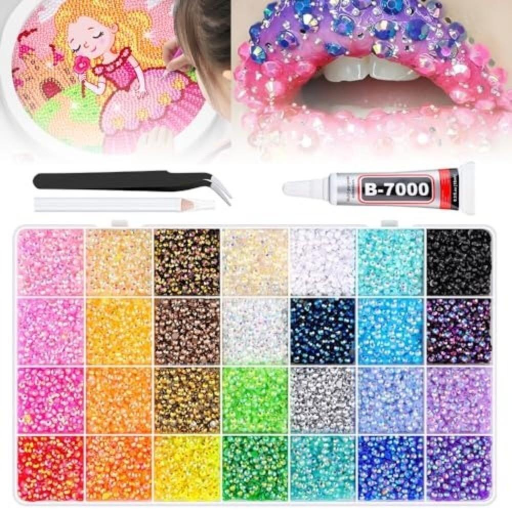 Multicolor Resin Rhinestone Kit Sparkling Bedazzling Rhinestones  for Makeup Accessories