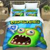 My Singing Monsters Zeichentrickspiel Kissenbezug Bettwäsche-Set Jungen Mädchen Schlafzimmer Dekoration Kindergeschenk Einzel Doppel Große Größe