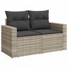 Vidaxl 9-Cz. Garden Furniture Set, Cushions, Light Grey Poly Rattan