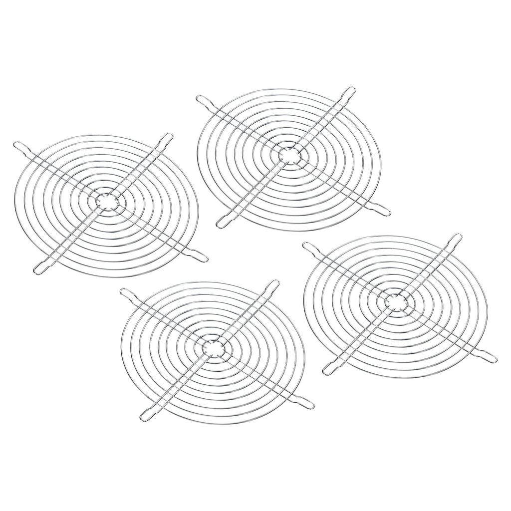 PATIKIL 4-Pack Finger Grills, 18x18cm Fan Grill Protective Cover, Dustproof Mesh Fan Guard, Metal, Round, Ventilation Fan Filter Replacement,