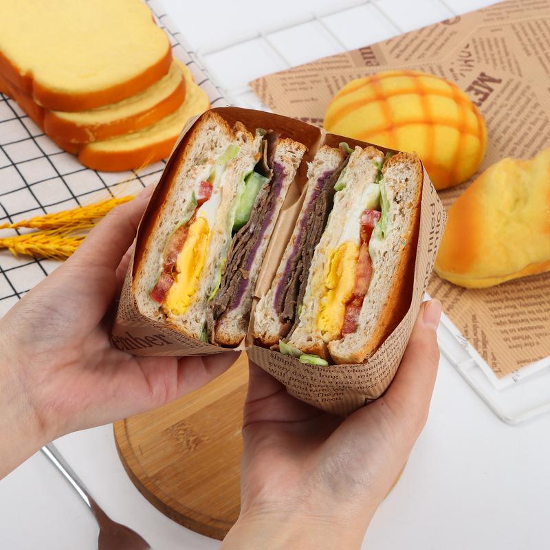 50pcs Large Size Thick Grease-proof Food Paper, Kraft Sandwich Wrapping Paper for Picnic Basket Lined Cooked Kitchen Accessories