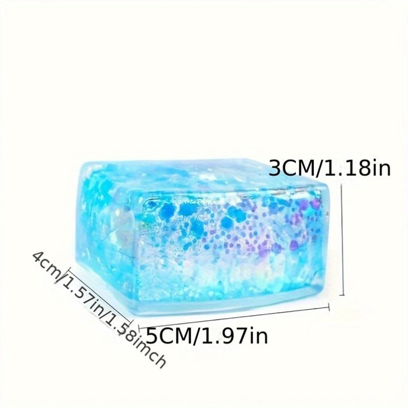 4 Kleuren Glitter IJsblokjes Anti-Stress Fidget Speelgoed Leuk Knijpballetje Angstverlichting Langzame Terugslag Sensorisch Squishy Speelgoed Voor Kinderen