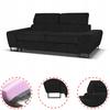 Sofa Couch Savio Living Room Family Furniture Black Corduroy Reg Headrest