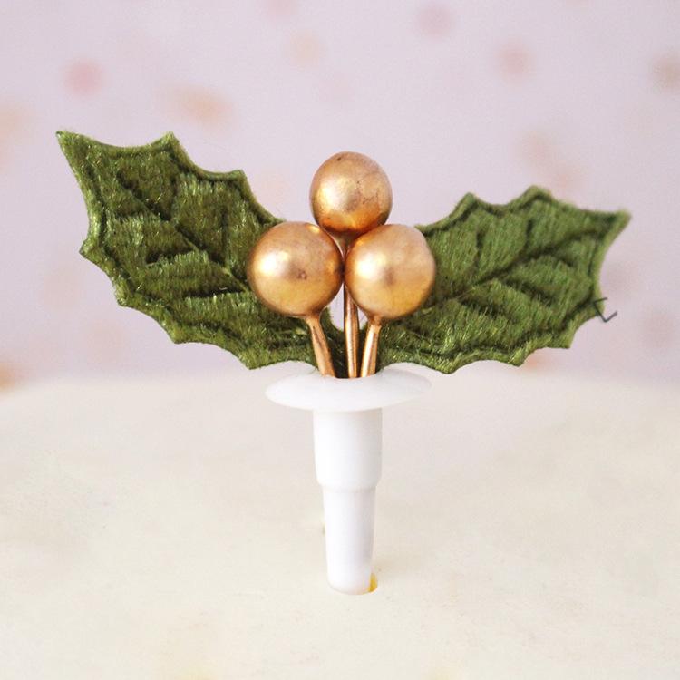 10pcs Christmas Cake Decoration Card Grass Circle Leaves Sika Deer Christmas Tree Gift Package Birthday Baking Dessert Counter Flag