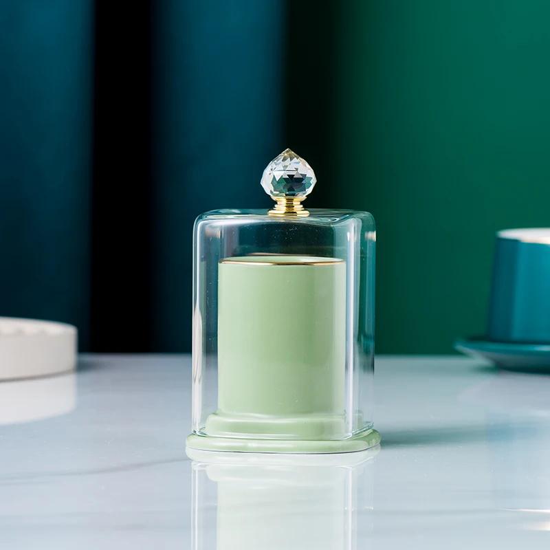 

Ceramic Toothpick Holder Glass Cover Toothpick Jar Cotton Swab Box Toothpick Dispenser Cotton Swab Holder Cotton Swab Dispenser