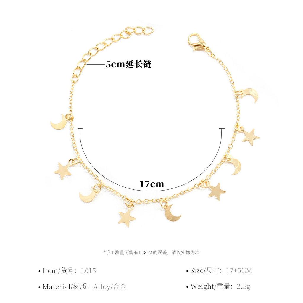 New hand jewelry trendy simple European and American star moon combination bracelet