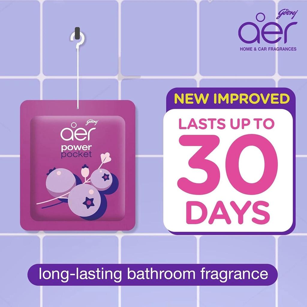 Godrej aer Power Pocket Badezimmer-Lufter Frische-Sortiment Packung mit 3 Stück (30g)