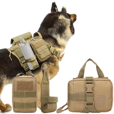 3 Stück Hunde Taktische Taschen Molle Taschen Gürtel Set Befestigung am Geschirr Aufkleber Militärhunde Trainingsbeutel Weste Jagd Arbeit