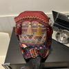 Bolsa Feminina de Alta Qualidade Diagonal Estilo Étnico Nicho Tecida Balde Ombro Combina com Tudo Bolsa de Franjas