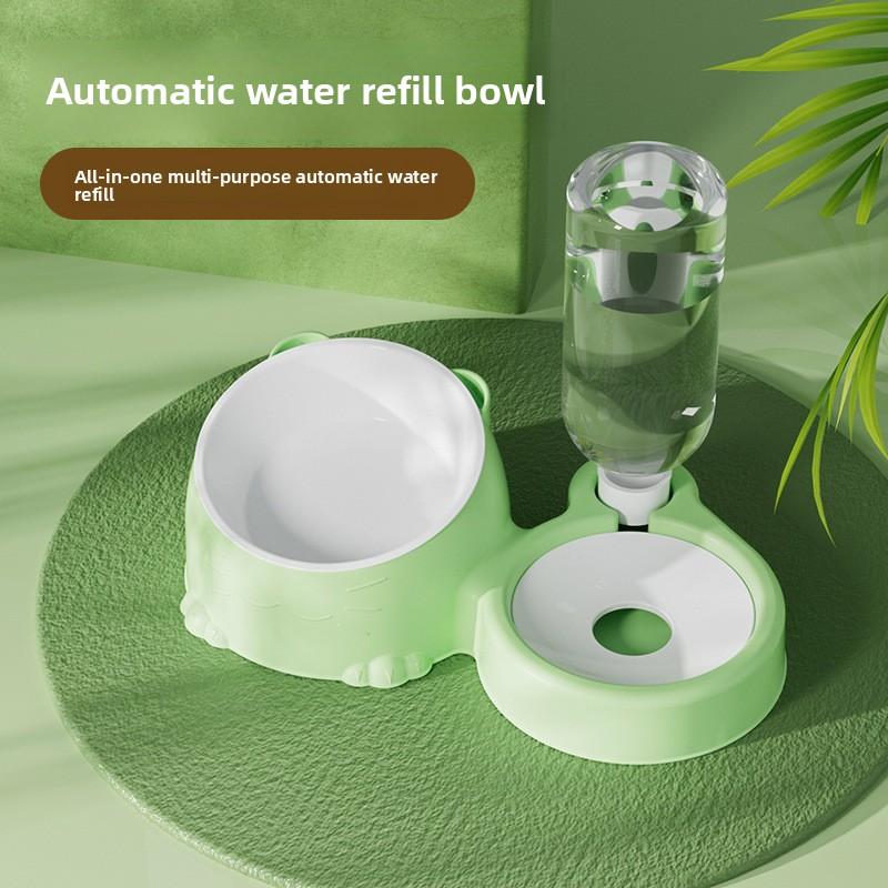 Cat Bowl, Double Bowl, Automatic Drinking Water, Stainless Steel Ceramic Dog Bowl, Cat Bowl, Dog Bowl, Pet Cat Food, Dog Food Bowl, Pet Supplies Luxury ceramics