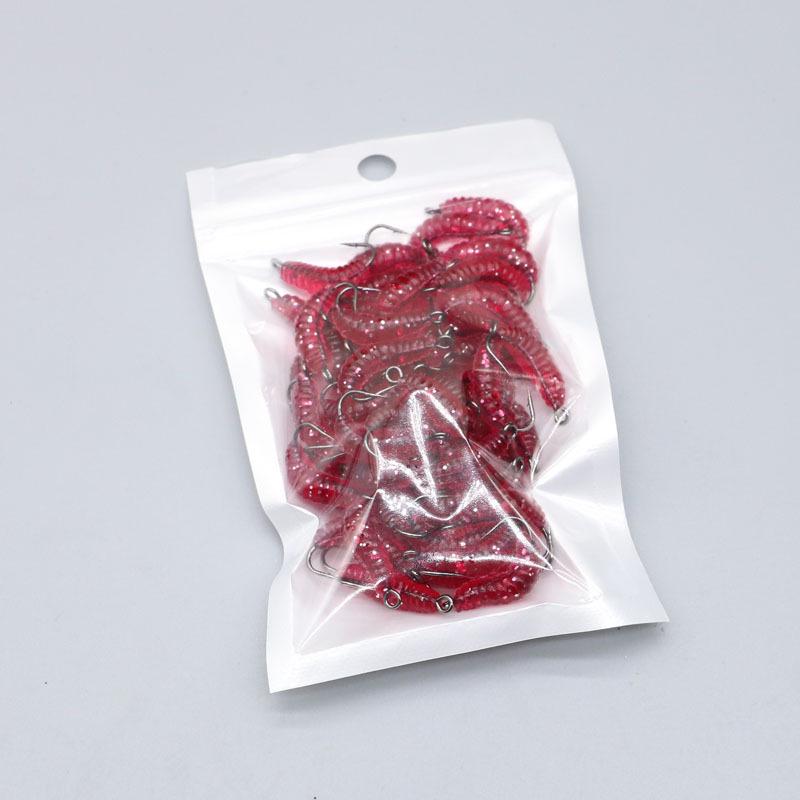 Bionic Mealworm & Maggot Soft Bait Set with Hook - 20mm, 0.45g