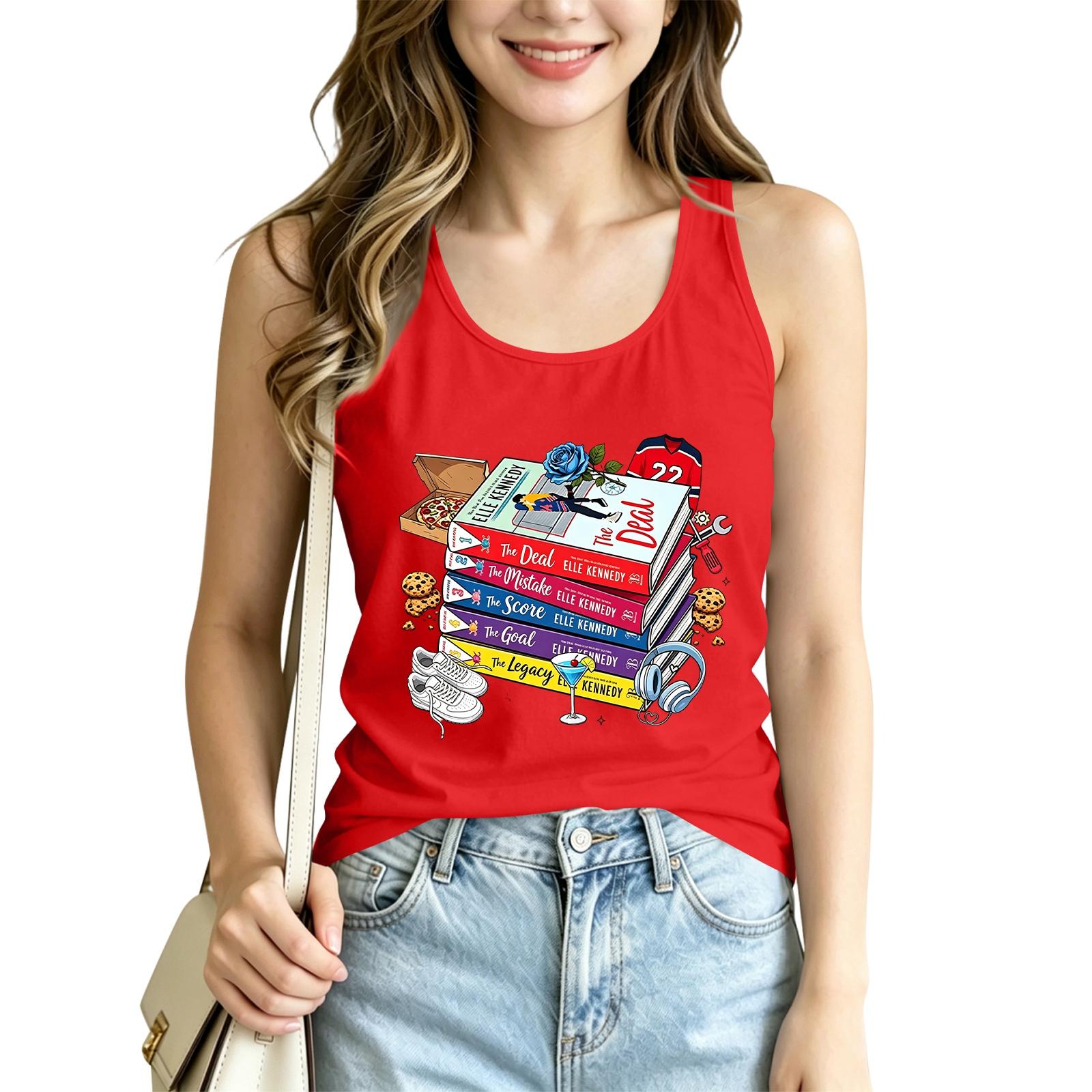 Women Sleeveless Sports Tank Top Lightweight Breathable Running Vest Athletic Gym Shirt Casual Fitness Workout Apparel M красный