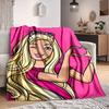 1pc Barbie, Heart Gesture Blanket Polyester Fiber, All Season Comfort for Sofa, Bed, Office, Car, Camping Ideal Home Decor & Gift, Office Comfort