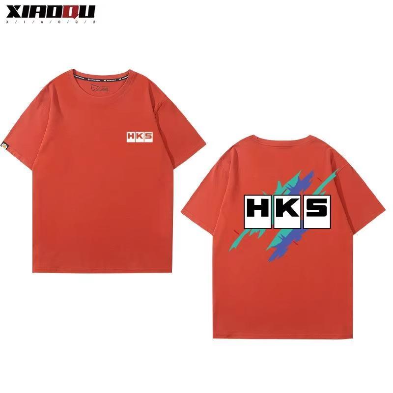 Japan JDM Modified Car HKS ENDLESS Short-sleeved Men's Versatile Loose 100% Cotton Loose Tops Breathable Tee