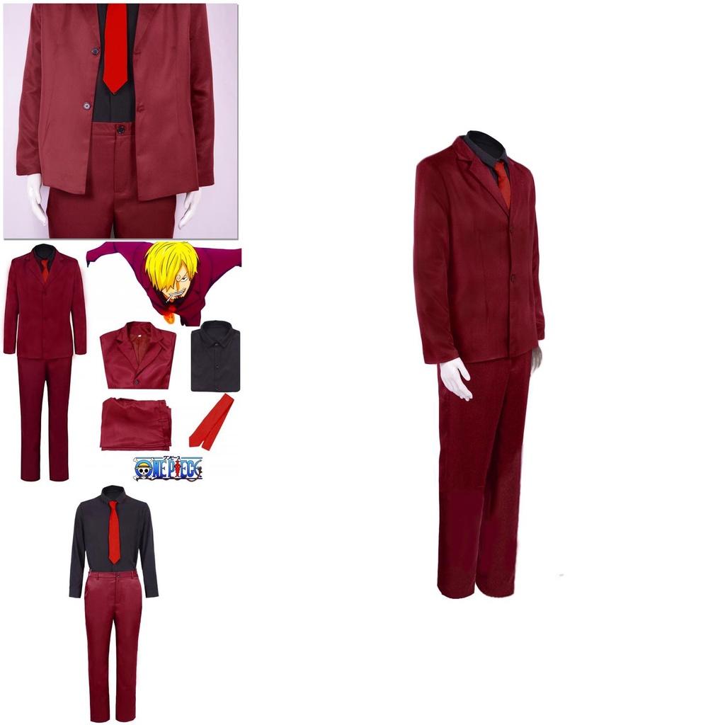 Onepiece'ten Sanji Kırmızı Takım Cosplay Kostümü