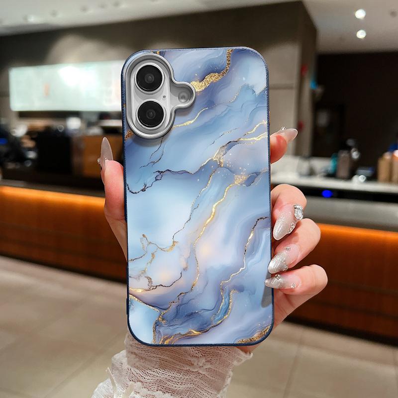 Marble Pattern Leather Texture TPU Case For iPhone 17 16 Pro Max 15 14 13 Pro Max 11 Shockproof Soft Silicone Phone Back Cover