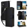 For Samsung Galaxy A17 5G Case 9 Card Slots Zipper Pocket PU Leather Phone Cover with Wrist Strap